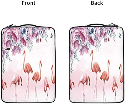 Güzel Çiçekler ve Flamingo Laptop Kol Çantası ile Uyumlu 13 in 14 in 15.6 inç MacBook Dizüstü, koruyucu Darbeye Taşıma Çantası