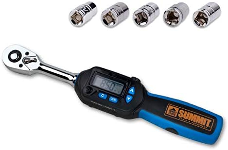 Zirve Araçları 3/8 inç Dijital Tork Anahtarı, 3.1-62.7 ft-lbs (4.2 - 85 Nm) Tork Aralığı, Sıralı LED ve Zil, Soket Seti, Kalibre
