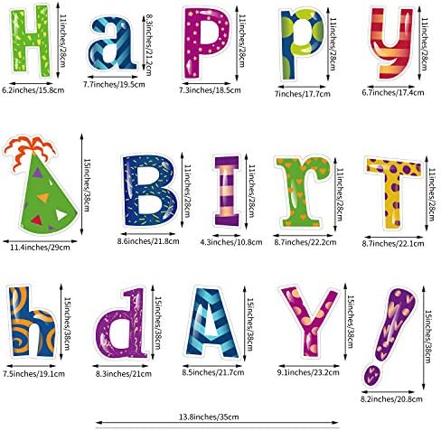 URATOT 15 Paketi Mutlu Doğum Günü Mektuplar Yard Burcu Kart Renkli Mutlu Doğum Günü Çim Burcu Açık Çim Süslemeleri Harfler