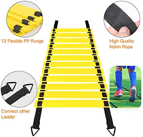 Paraşütlü Çeviklik Merdiveni, Çeviklik Merdiveni Seti ( 21'li Paket ) Atlama İpleri, Çeviklik Konileri, Antrenman Hızı ve Futbol