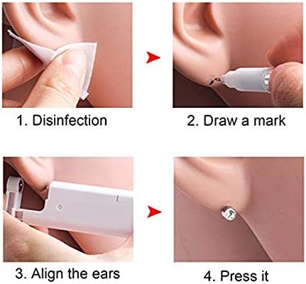 CHUANCI Çifti Tek Kullanımlık Steril Kulak Piercing Ünitesi Kıkırdak Tragus Helix Piercing Tabancası HİÇBİR Ağrı Piercer Aracı