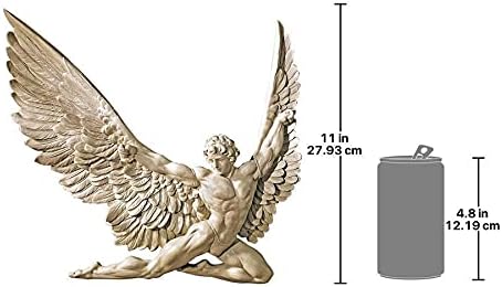 Tasarım Toscano NG33636 Icarus Kanatlı Adam Duvar Heykel, 11 İnç, Polyresin, Antik Fildişi
