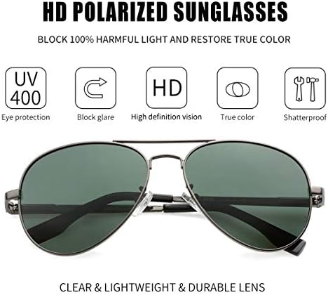 Küçük Yüz Kadın Erkek için Polarize Havacı Güneş Gözlüğü, %100 UV400 Koruma, 52MM