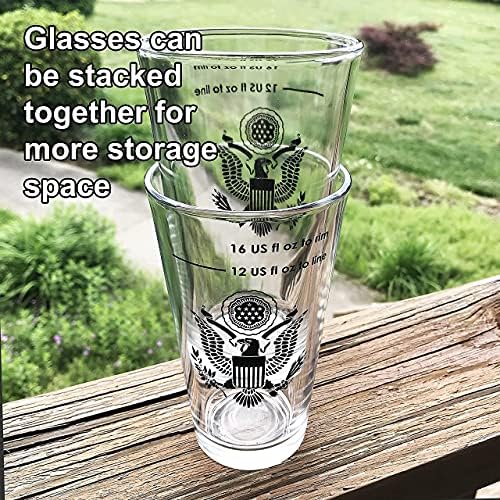 B53 Çekirdekli Bira bardağı Gözlük, Daha İyi Kafa Tutma, İçme, Aroma ve Lezzet, tüm Amerikan Vatansever 16 Ons Istiflenebilir