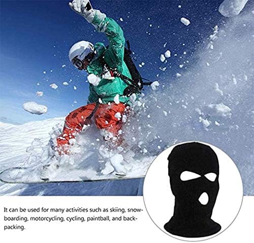 2 Parça 3-Hole Örme Tam Yüz Kapak Kayak Maskesi, Kış Balaclava Sıcak Örgü Tam Yüz Maskesi Açık Spor için