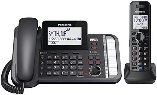 Panasonic KX - TG9581B, 1 Ahizeli 2 Hatlı Kablolu/Kablosuz Genişletilebilir Link2Cell Telefon Sistemi (Yenilendi)