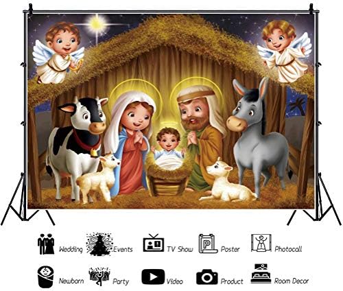 OFİLA 10x6. 5ft Doğuş Oyun Zemin Kutsal Gece Fotoğraf Zemin Doğuş Sahne Zemin İsa'nın Doğuşu Zemin Noel Zemin Kilise Oyun Mary