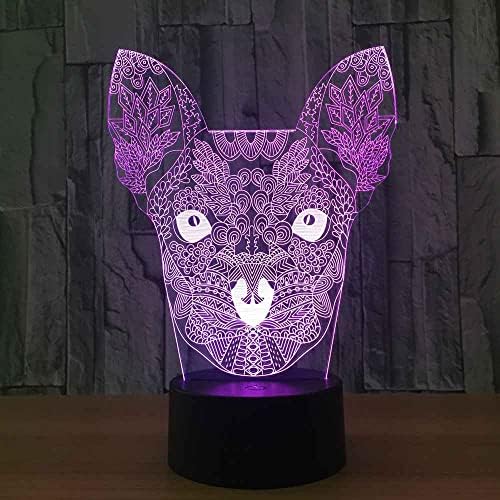 SWTZEQ Çocuklar Gece Lambası Hayvan Köpek Avatar 3D Optik LED Illusion Lamba USB Uzaktan Kumanda ile 16 Renk Değiştirme Doğum