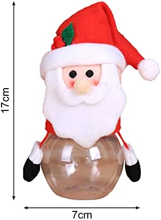Noel için dekoratif Süsler, Şeker Kavanozu Plastik Şeffaf Hediyeler Çanta Santa Elk Kardan Adam Şeker Depolama Şişesi