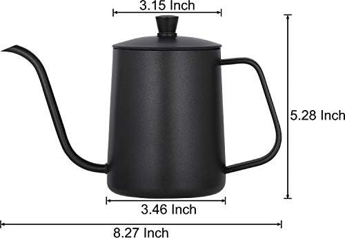 Apexstone Mini 20oz Kahve su ısıtıcısı Üzerine Dökün, Küçük Kahve su ısıtıcısı Üzerine Dökün 20 Ons, Siyah Kahve su ısıtıcısı