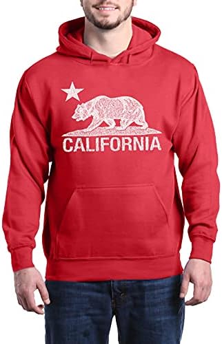 shop4ever California Sıkıntılı Beyaz Ayı Hoodies Cali Tişörtü