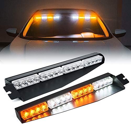 Xprite LED Visor Strobe Işık Bar İç Cam Sunvisor Acil Tehlike Uyarı Yanıp Sönen ışıklar w / Kolluk Araçlar Kamyonlar için Braketi