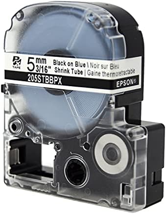 Epson LABELWORKS 205STBBPX Shrink Tüp AWG 10-20 Siyah Mavi Shrink Tüp-3/16 (5MM) Genişliğinde, 96