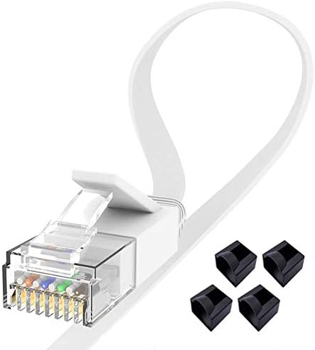 Cat6 Ethernet Kablosu 6FT 2 Paket Beyaz, Toz Kapaklı Jaremite İnternet LAN Ağ Kablosu, PS4, Yönlendirici, Modem, Oyun, Xbox