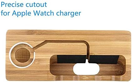 Saycker Bambu şarj ıstasyonu USB Cep Telefonu şarj standı akıllı saat Tutucu Kulaklık şarj standı Organizatör ıçin cep tablet