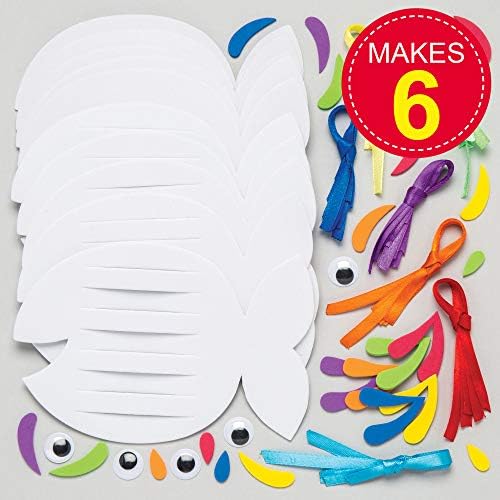 Baker Ross Gökkuşağı Balık Kitleri (6'lı Paket) -Çocuklar için Sanat ve El Sanatları Çocuk Paketi Örgü Setleri, 6 paket, Çeşitli,