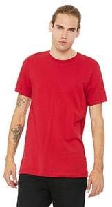 Bella + Tuval Erkek Forması Kısa Kollu T-Shirt, Kırmızı, 3X-Large