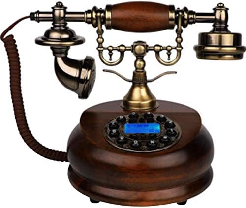 MYYINGBIN Eski Moda Sabit Antika Kablolu Telefon Katı Ahşap Metal Gövde Retro Telefon Fonksiyon Düğmesi Arama