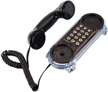 Diyeeni Telefon Vintage Retro Antika Telefon Ergonomik Tasarım Antika Retro Duvara Monte Telefon Moda Telefon, Bronz, Kırmızı
