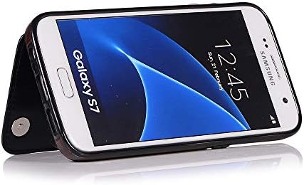 Telefon Kılıfı ıçin Samsung Galaxy S7 ıle Temperli Cam Ekran Koruyucu ve Kart Tutucu Cüzdan Kapak Standı Çevirme Deri Cep Aksesuarları