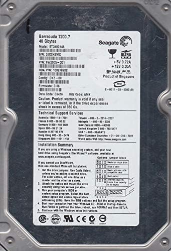 Seagate Barracuda 7200.7 40GB UDMA / 100 7200RPM 2MB IDE Sabit Disk (Yenilendi)