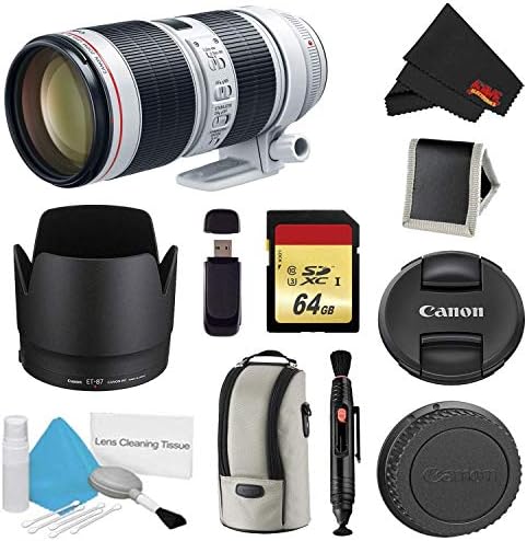 Canon EF 70-200mm f/2.8 L ıs III USM Lens Paketi w/ 64GB Hafıza Kartı + Aksesuarlar (Uluslararası Model)