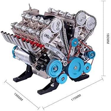HMANE V8 Motor Modeli Kitleri Yetişkinler için, 500+Adet 1: 3 Metal Mekanik Motor Modeli DIY Montaj Motor Model Oyuncaklar