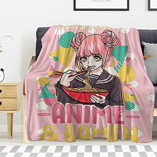 ARTBLANKET Sadece Seven Bir Kız Anime ve Ramen Atmak Battaniye Fannel Polar Mikrofiber peluş yatak battaniyesi Süper Yumuşak