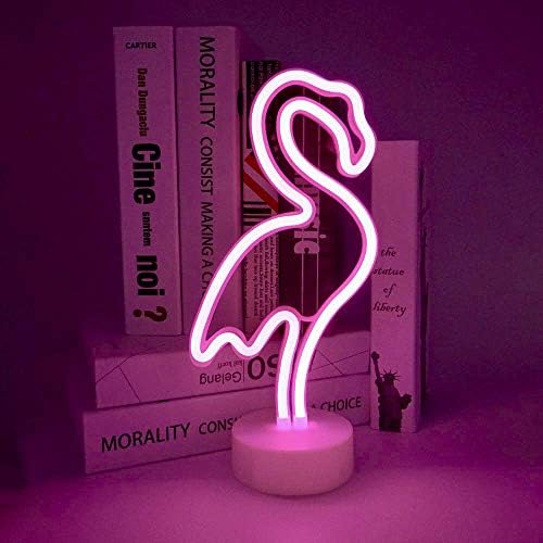 ENOULİ Flamingo Neon ışık ışaretleri Pembe LED Neon sanat dekoratif tutucu tabanı ile masa ışık Marquee ışaretleri / duvar