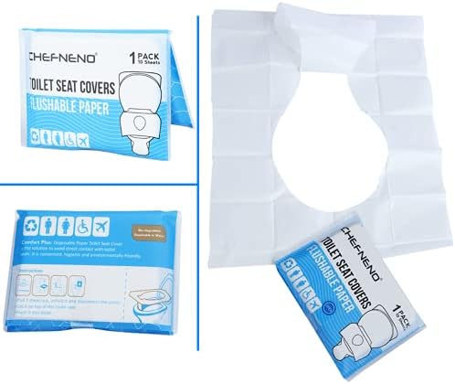 Klozet Kapakları Kağıt Yıkanabilir (100 Paket / 100 Sayfa) - Yetişkinler ve Çocuklar için Yıkanabilir Kağıt Klozet Kapakları