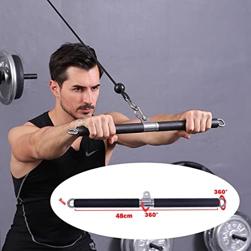 KELUNIS DIY Kablo Makinesi Eki / fitness makinesi Aksesuarları Dahil Düz Bar + Karabina Klipler + Egzersiz Kolları + Spor Kablo