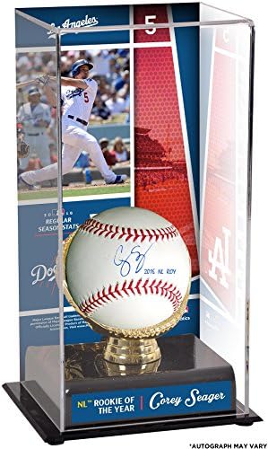 Corey Seager Los Angeles Dodgers İmzalı Beyzbol Topu NL ROY Yazısı ve Yılın Çaylağı Vitrini-İmzalı Beyzbol Topları