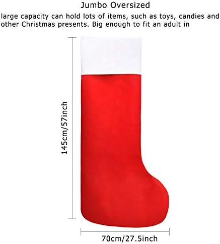 Syhood Dev Noel Çorap Büyük Noel Keçe Çorap Kırmızı ve Beyaz Büyük Boy Çorap Küçük Hediyeler için Şeker Tatil Noel Depolama