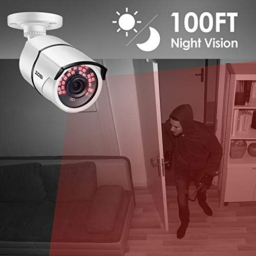 ZOSI 1/3 CCTV Bullet Güvenlik Kamera 1000TVL Yüksek Çözünürlüklü Gündüz Gece Görüş Hava Gözetim Kameralar-36 ADET Kızılötesi