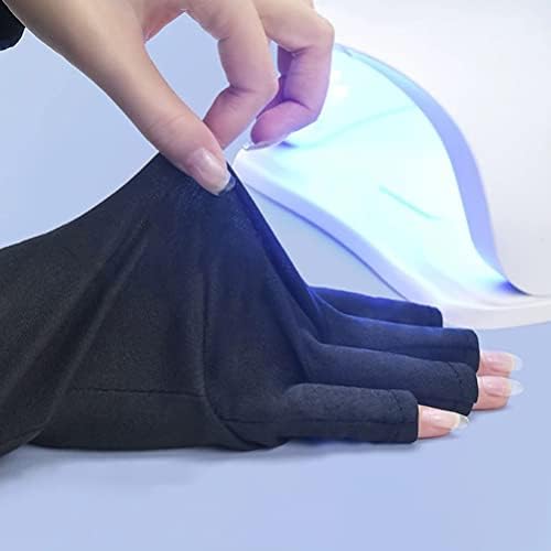Lurrose 2 Pairs Anti UV Eldiven Jel Manikür Eldiven Parmaksız Koruma Engelleme LED tırnak Lambası UV Kalkanı Eldiven için Ev