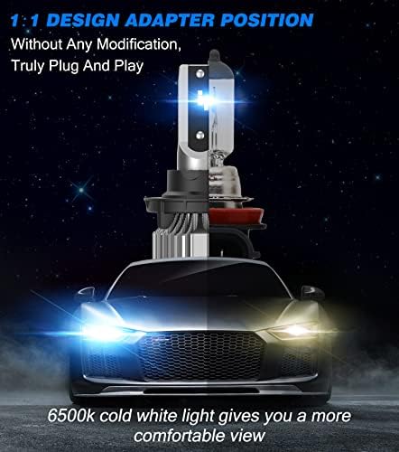 NOVSIGHT H13 9008 LED Far Ampulleri, 10000 Lümen 6500K Süper Güvenlik Yüksek Düşük Işın Led Far Dönüşüm Kiti, 60W 300 ℃ Parlaklık,