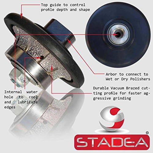 elmas profil tekerleği 3/8 inç yarıçapı - STADEA Tarafından Mermer Taş Granit Kenarları İçin Demi Yarım Bullnose B10 Yönlendirici