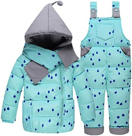 Bebek Kız Snowsuit Toddler Kirpi Kapüşonlu Ceket + Önlüğü Pantolon 2 Parça Set