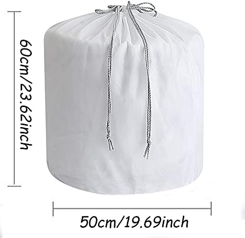 Örgü çamaşır torbası 23. 62x19. 69 inç Beyaz Seyahat çamaşır torbası Makinesi Yıkanabilir Kirli Giysiler Organizatör Ev ve
