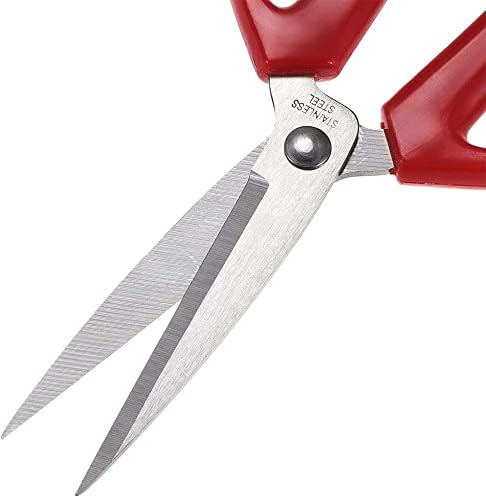 KFidFran Multipurpose Precision Scissors 5.9 Inch Stainless Steel Office Home Use Shears Red Handle 2Pcs(Mehrzweck-Präzisionsschere