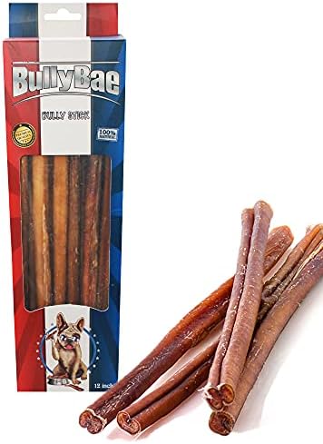 Bullybae 12 Doğal Kabadayı Sopa Köpek Davranır-Büyük Köpekler için Kabadayı Sopa-Prim Doğal Tek Madde Uzun Ömürlü Yüksek Protein