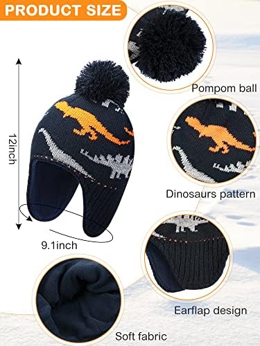 Bebek Örme Kış Şapka ve Eldiven Seti, yürümeye Başlayan Örgü Kar Kaplı Şapka ve Eldiven için 1-2 Yaşında Kız Erkek