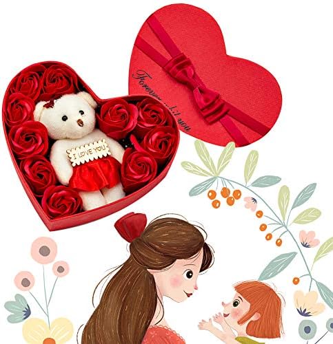 Çiçek Sabunu, Gül Ayı Aşk Kalp Şeklinde Hediye Kutusu Banyo Sabunu Çiçek Hediyeleri Anneler Günü, Sevgililer Günü, Öğretmenler