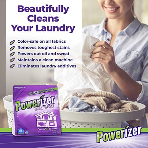 Powerizer Komple Çok Amaçlı Temizleyici / Güvenli Çamaşır Deterjanı ve Bulaşık Makinesi Toz Deterjanı / Ev Tipi Temizleyici