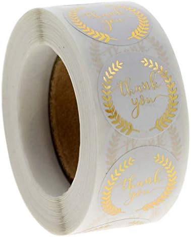 Y-ÇEYREK El Yapımı Etiket DIY Hediye Paketleme, 500 adet / rulo Dal Teşekkür Ederim Etiket Altın Folyo Mühür Etiket Düğün Parti
