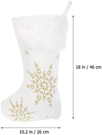 VALİCLUD Peluş Noel Stocking Kar Tanesi Pullu Işlemeli Çorap Şeker Çizmeler Noel Hediye Çantası Tatil Şömine Asılı Süslemeleri