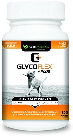VETRİSCİENCE Glycoflex Plus Kondroitin Maksimum Mukavemet 30 lbs'nin Üzerindeki Orta/Büyük Köpekler için Kalça ve Eklem Takviyesi-Klinik