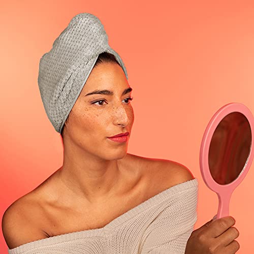 Lüks Gri Mikrofiber Saç Havlu Wrap-Ultra Emici, hızlı Kuru ve Yumuşak Kafa Türban - Tüm Kadınlar ve tüm Saç Tipleri için, Kurutma
