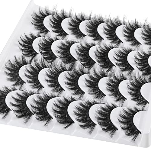 Yanlış Eyelashes Sahte Vizon Lashes Doğal Bak Wispy Kıvırcık 3D Etkisi Geçişi 15MM Hafif Kullanımlık Sahte Kirpikler 14 Pairs