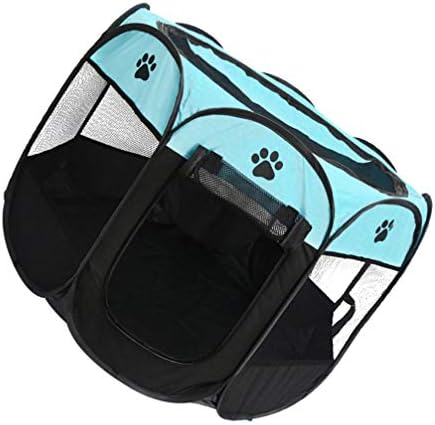 balacoo Pop Açık Kulübesi Taşınabilir Kedi Kafesi Kulübesi Pet Çadır Ev Oyun Alanı Köpekler Kediler için (Mavi Siyah 72Ã-72Ã-45cm)